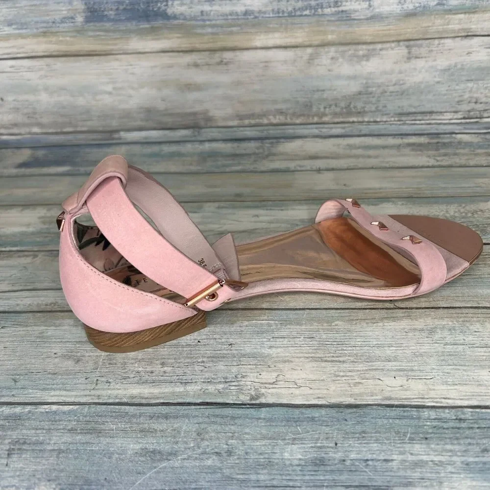 Ted Baker Sandals Womens‎ 38.5 Pink Ovey Studded Buckle